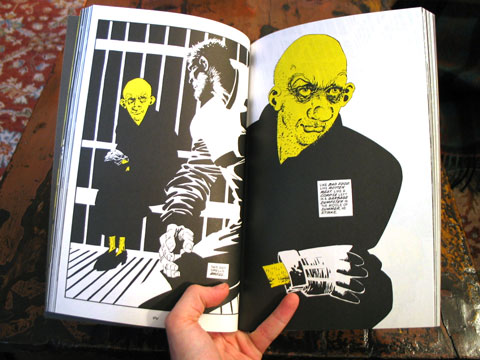 An interior spread from 'That Yellow Bastard', showing the literally yellow bastard.