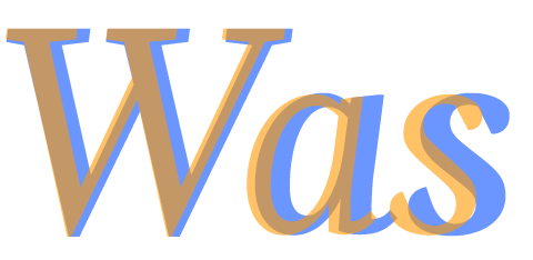 The word Was, shown in Whitman Italic and Whitman Bold Italic, laid on top of each other using semi-transparent colors to show the differences in weights.