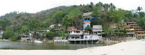 Panorama of Yelapa, taken from the beach.