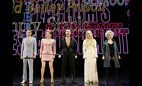 The cast of 'Threepenny Opera' on stage.