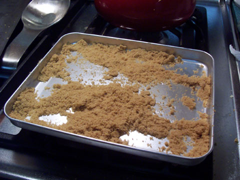 Brown sugar on plate