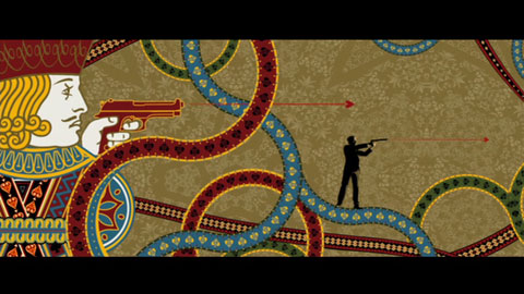 An image from the title seqence of Casino Royale.