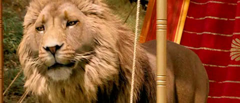 Aslan emerges from his tent