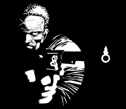 Haritgan aims his hefty revolver