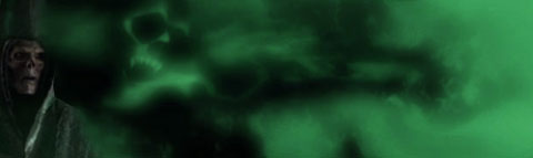 A deatheater with the Dark Mark looming in the sky, by the title of the film.