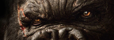 King Kong's eyes, giving a mean look.
