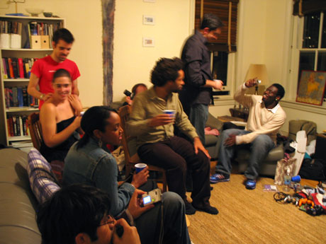 The group, drinkin' on NYE