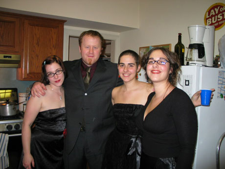 Formal wear, casual people