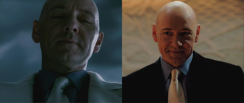 Two views of Lex Luthor, one darker and one lighter.